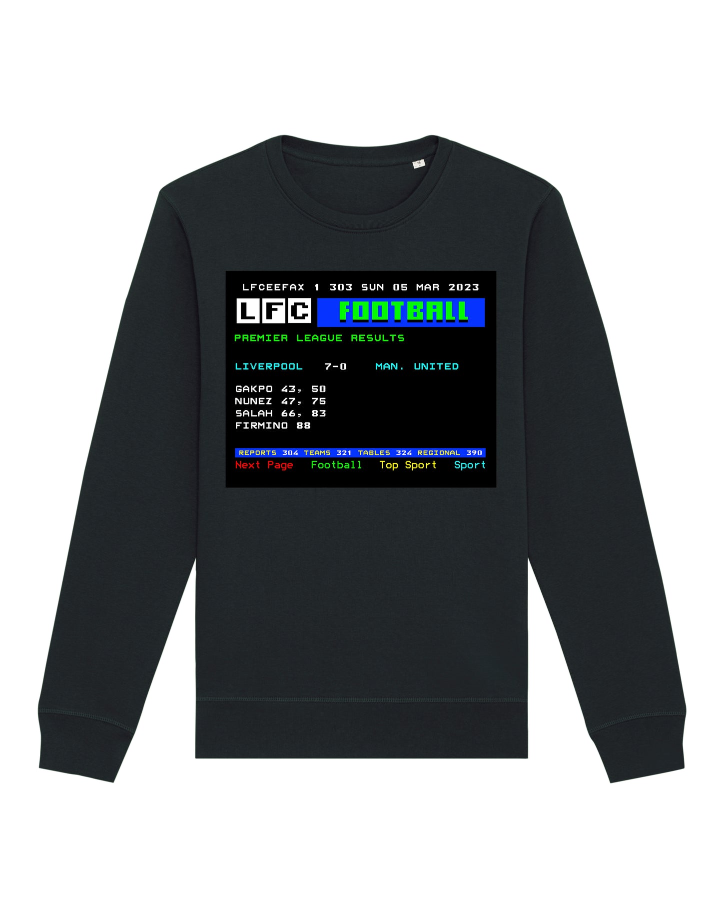 LFCeefax Liverpool 7-0 Man Utd Sweatshirt