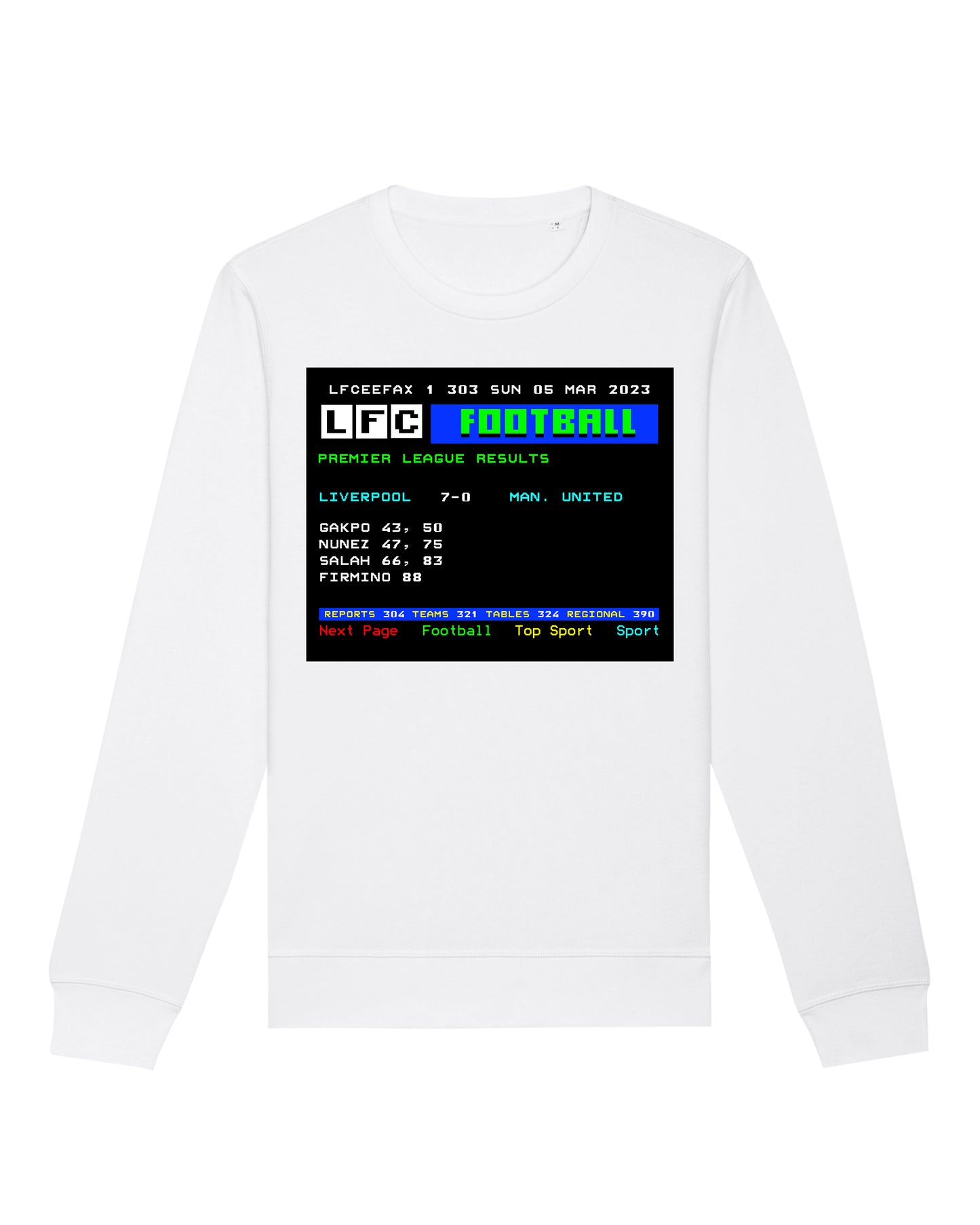 LFCeefax Liverpool 7-0 Man Utd Sweatshirt