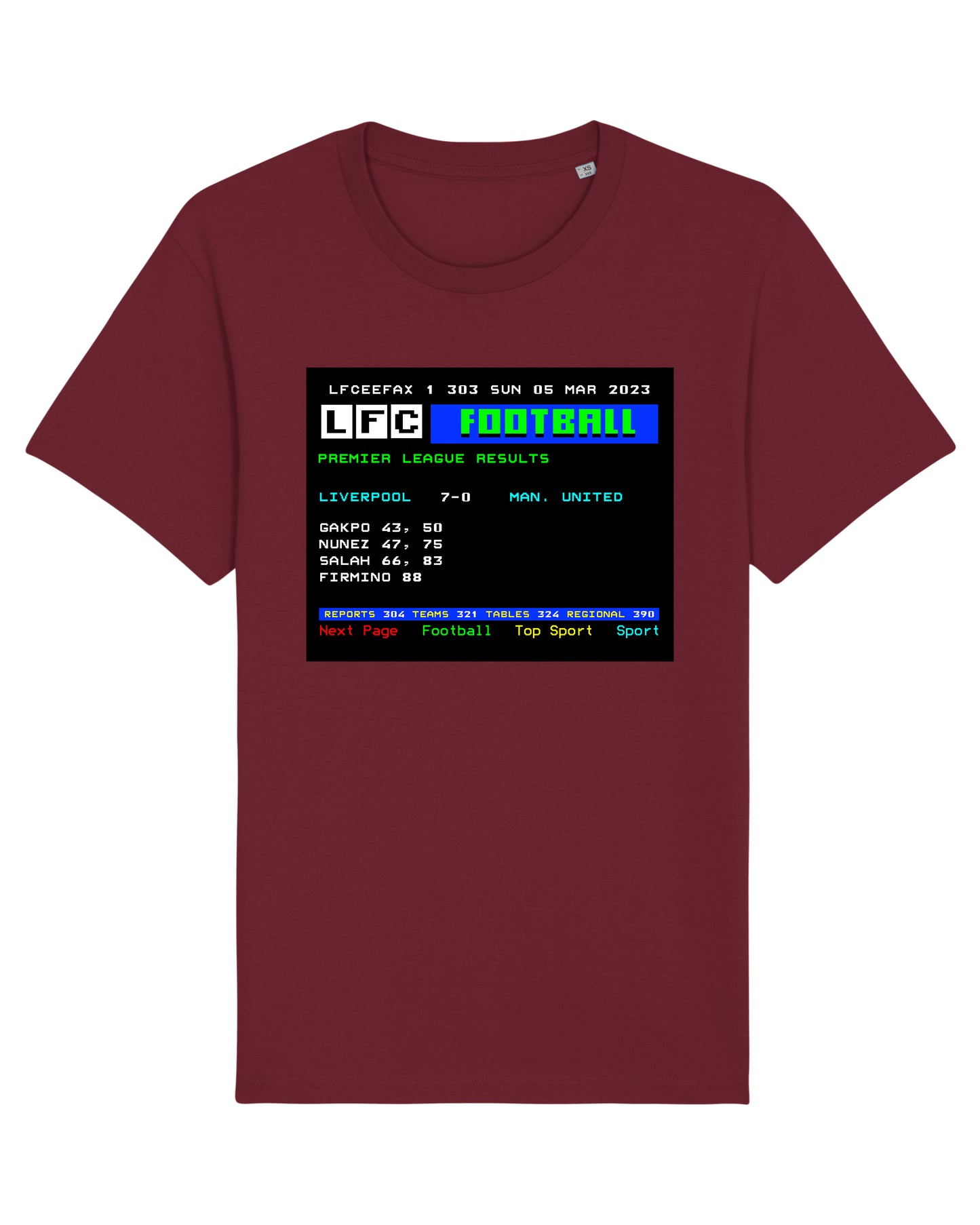 LFCeefax Liverpool 7-0 Man Utd T-Shirt