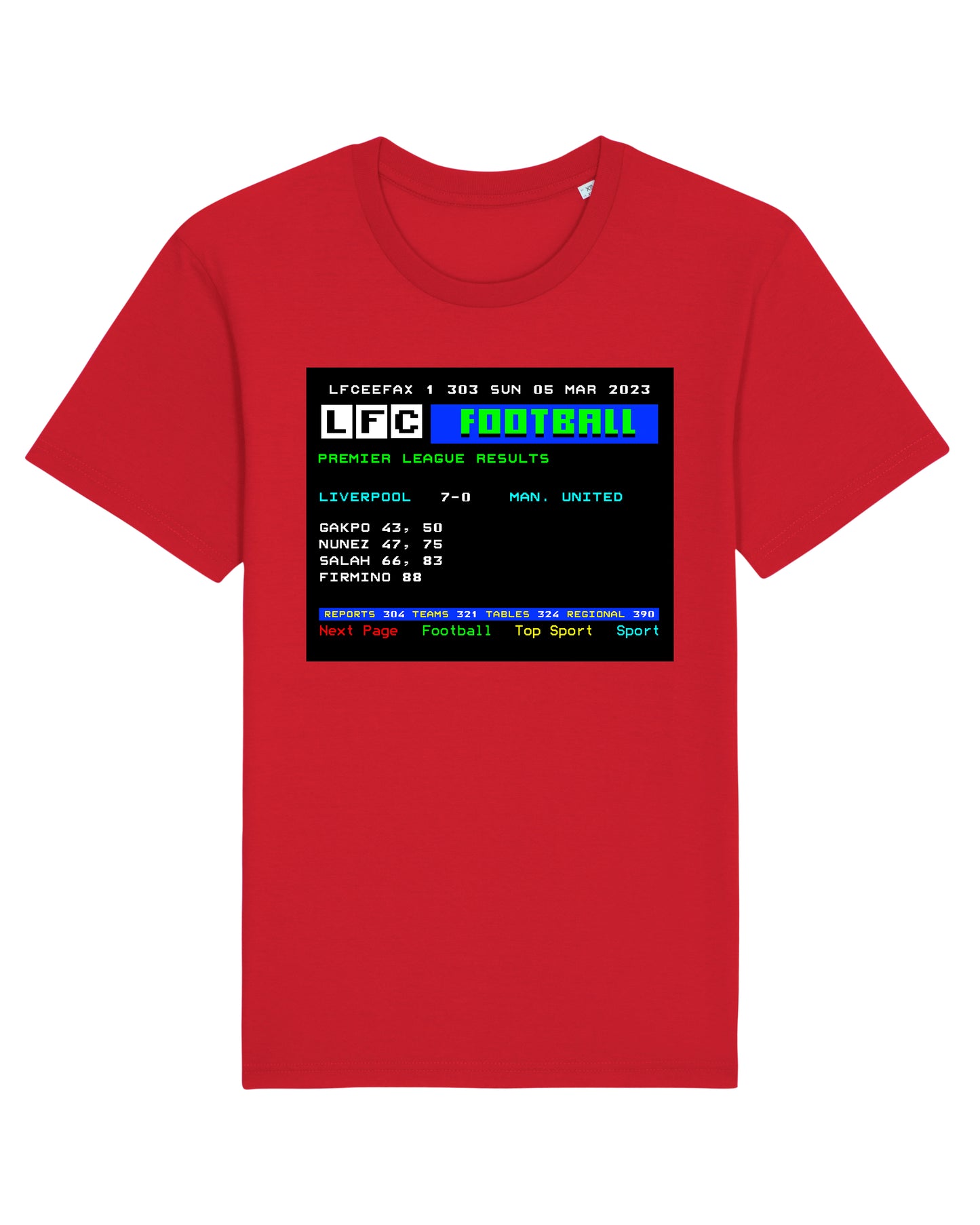 LFCeefax Liverpool 7-0 Man Utd T-Shirt